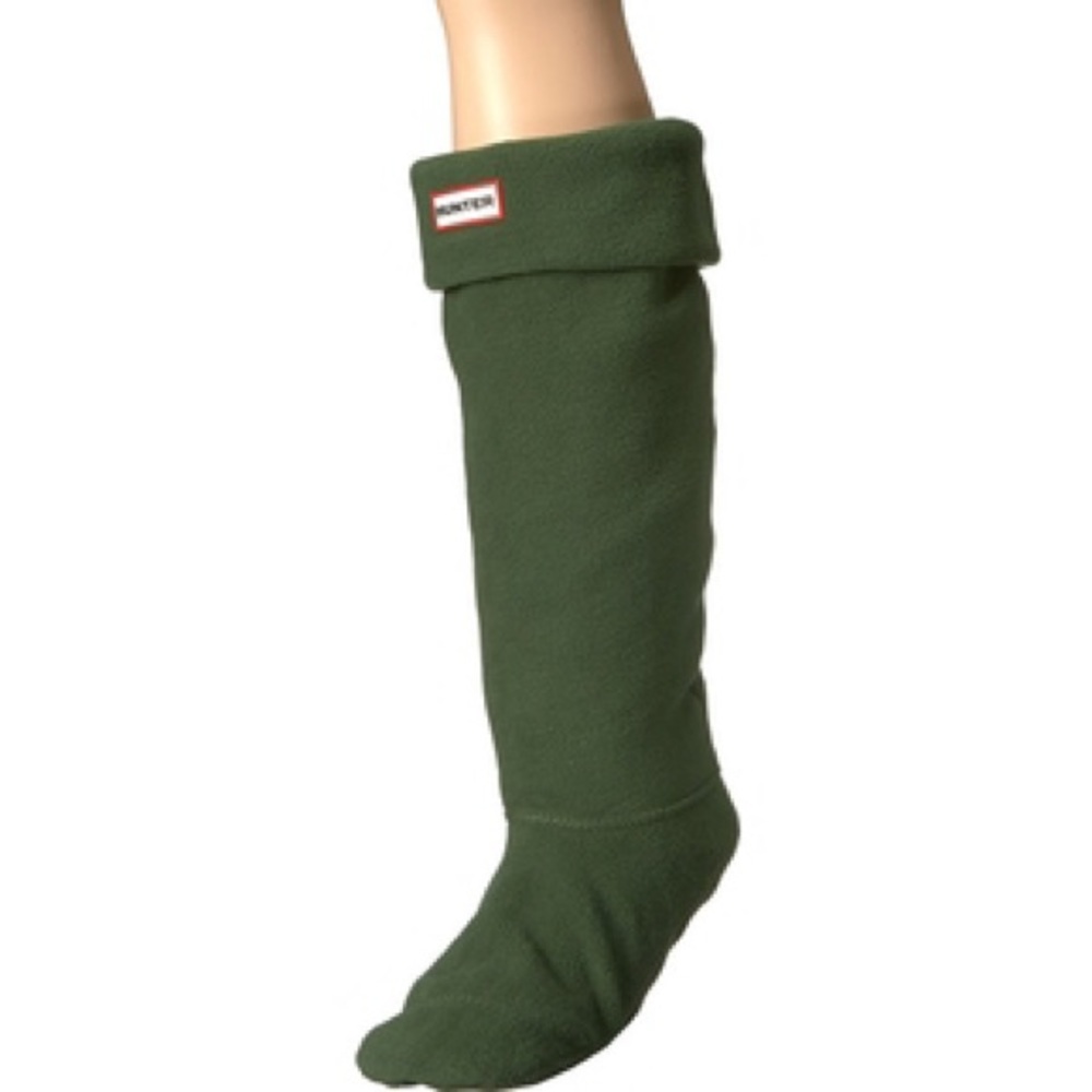 Hunter Boot Welsock Green Fleece Boot Socks Medium